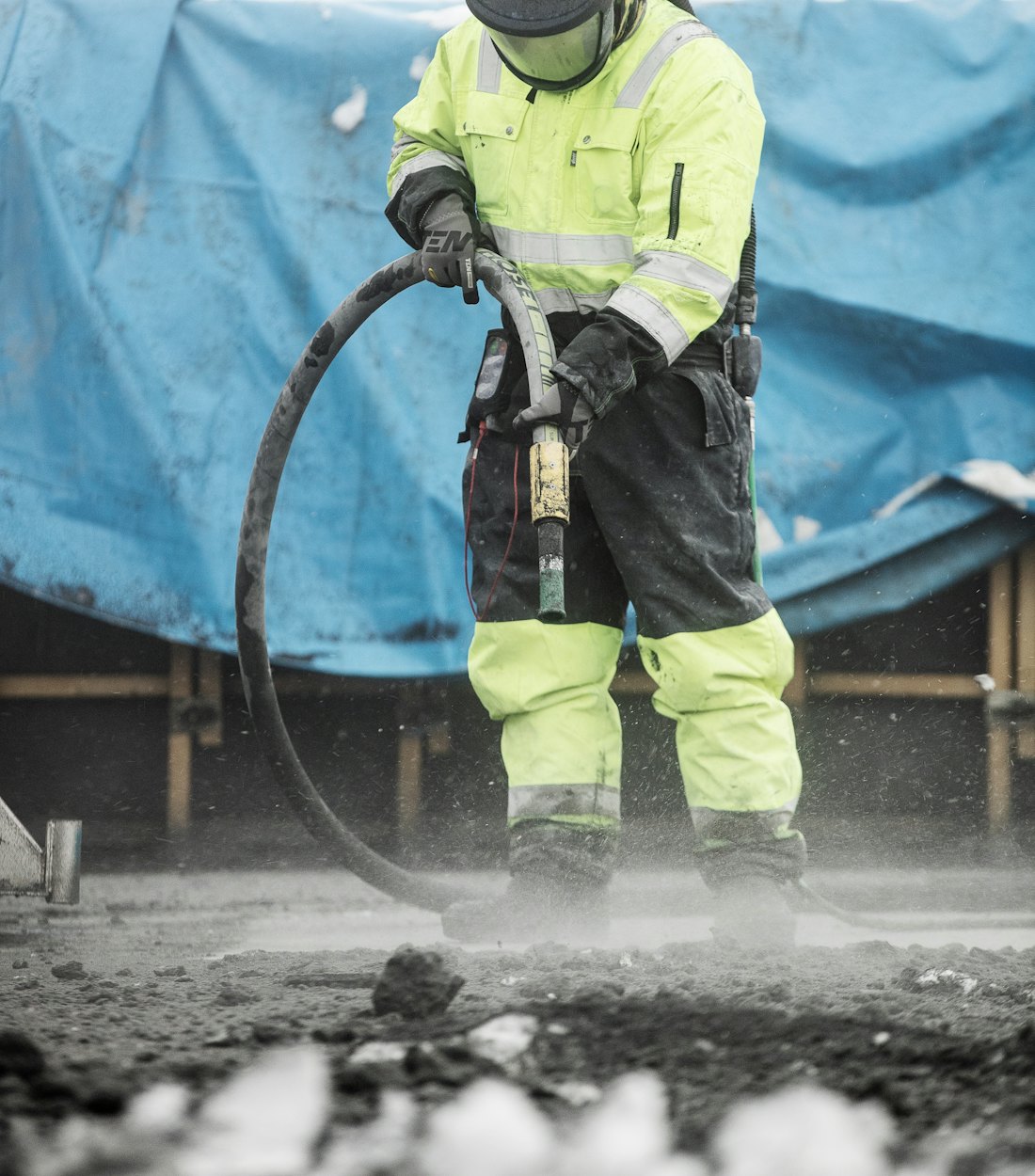 Industrial coating work